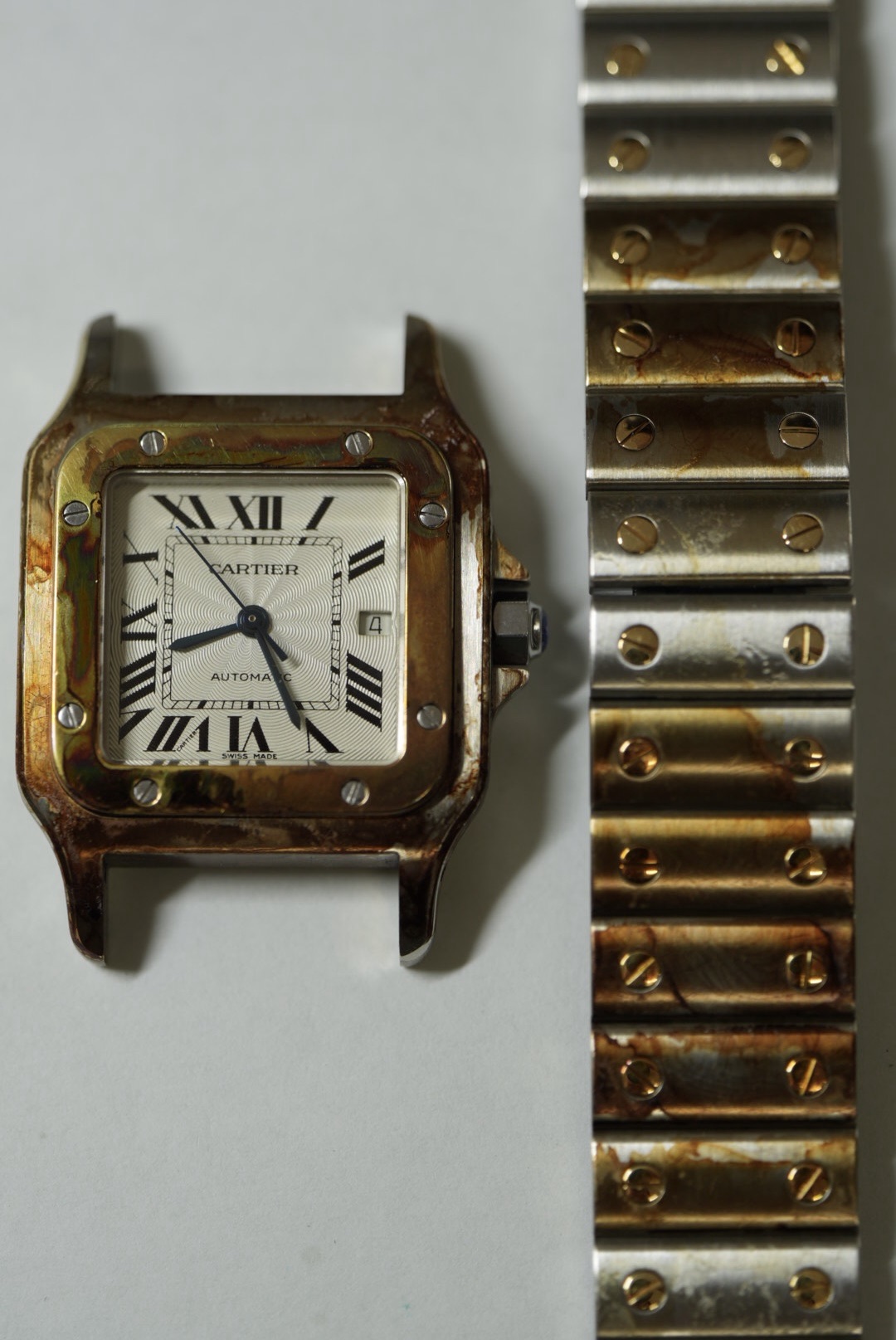 カルティエ　ガルベ　仕上前　ケースとブレスレット