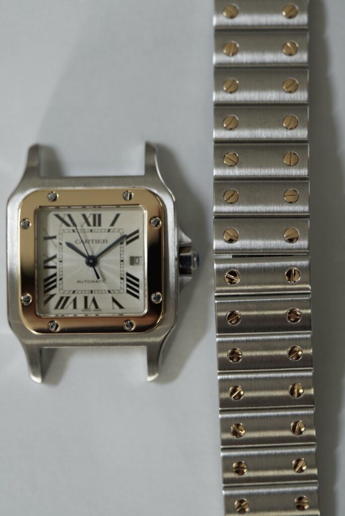 カルティエ　ガルベ　仕上後　ケースとブレスレット