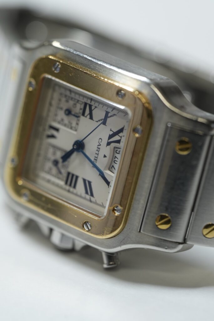 カルティエ　サントス　ガルベ　クロノリフレックス　時計修理